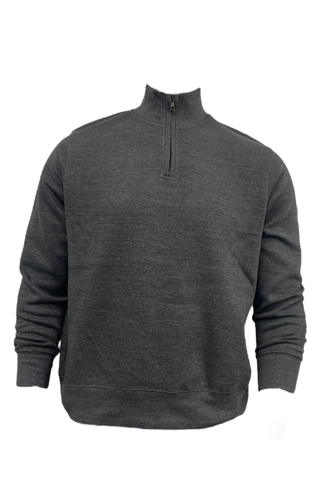 NMN 11 Heather Charcoal -1/4 Zip Mock Neck