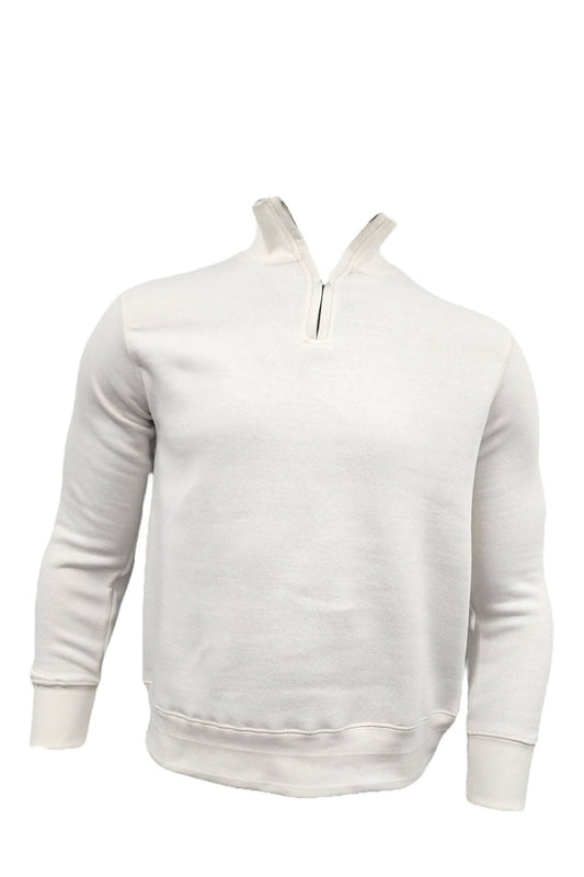 NMN 11  - Pearl White 1/4 Zip Mock Neck